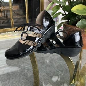 Fly London Black Wedges size EU 38 US 7.5-8